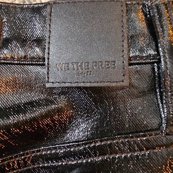 Free People We The Free Phoenix Coated Liquid Black Skinny Jean Pants 24 - Picture 7 of 10